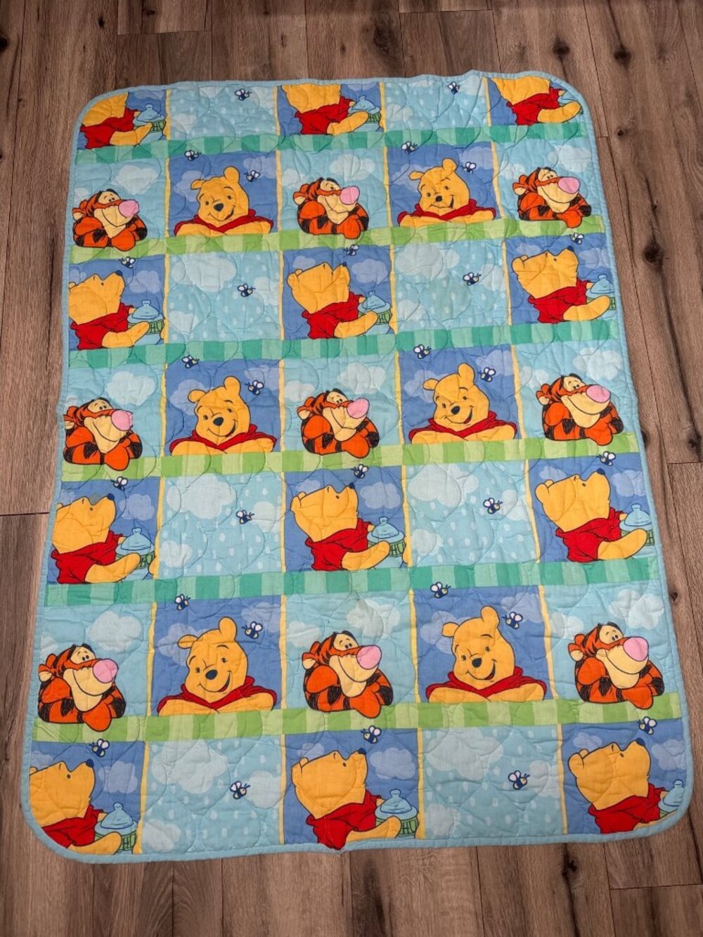 Winnie The Pooh & Tigger Toddler Baby Quilt 54" x 40" Disney Patchwork Lightweig